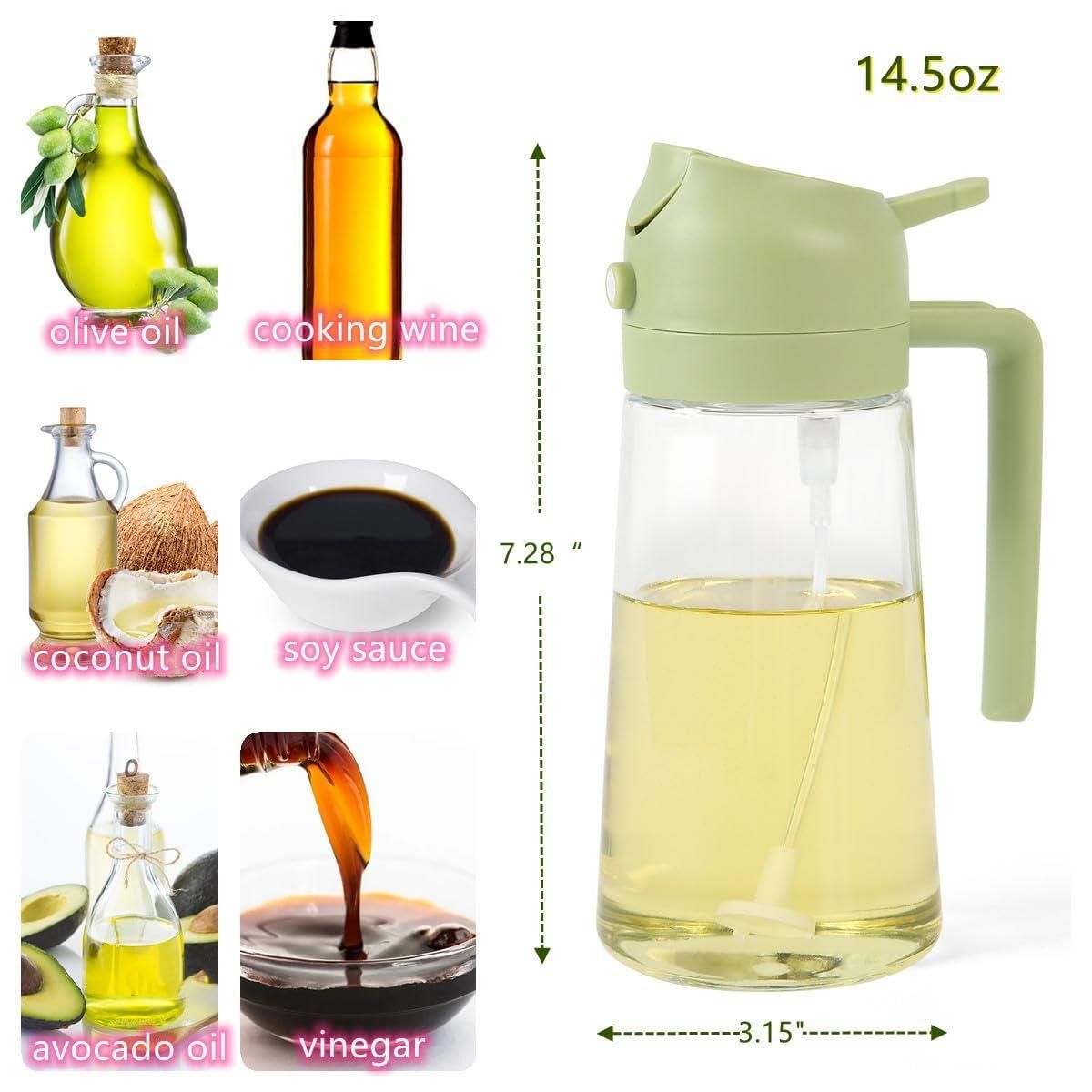 JugaadMart Portable Oil Dispenser and Sprayer Bottle - 500 ml