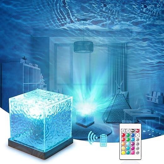 JugaadMart Rotating Water Ripple Night Light Aura Lamp