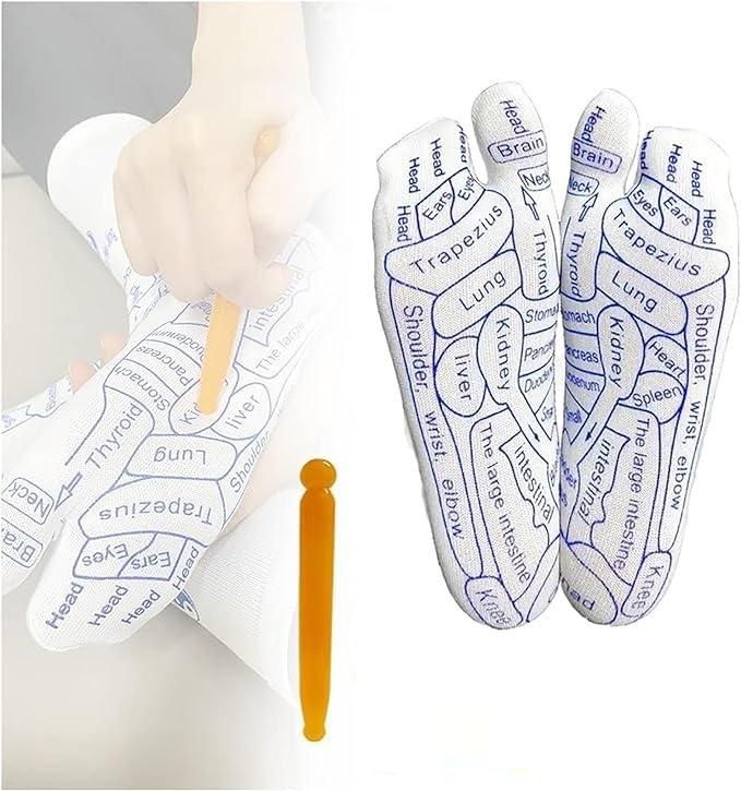 JugaadMart Acupressure Reflexology Socks (Stick Included)