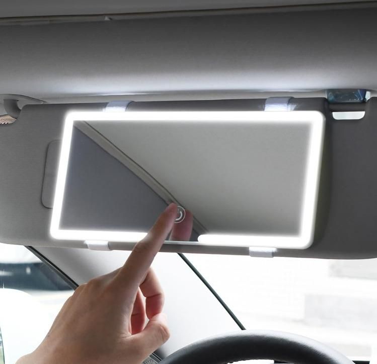 JugaadMart Rechargeable Car Makeup Mirror with LED Lights