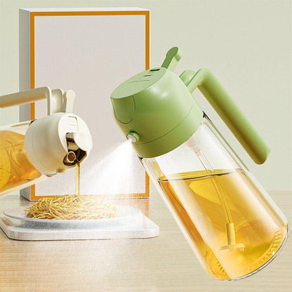 JugaadMart Portable Oil Dispenser and Sprayer Bottle - 500 ml