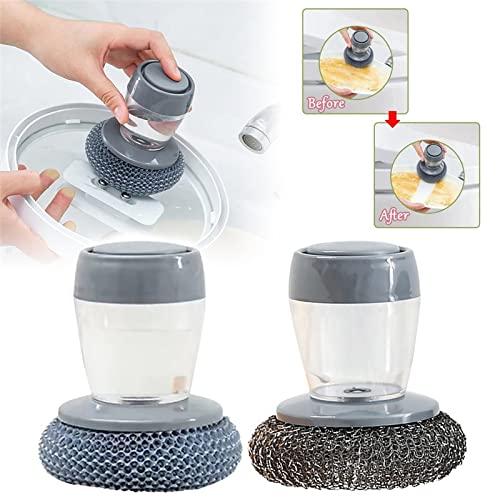 JugaadMart Kitchen Soap Dispensing Palm Brush X 2 pcs