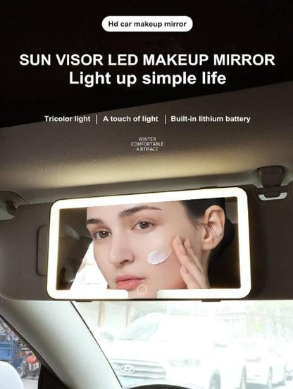 JugaadMart Rechargeable Car Makeup Mirror with LED Lights